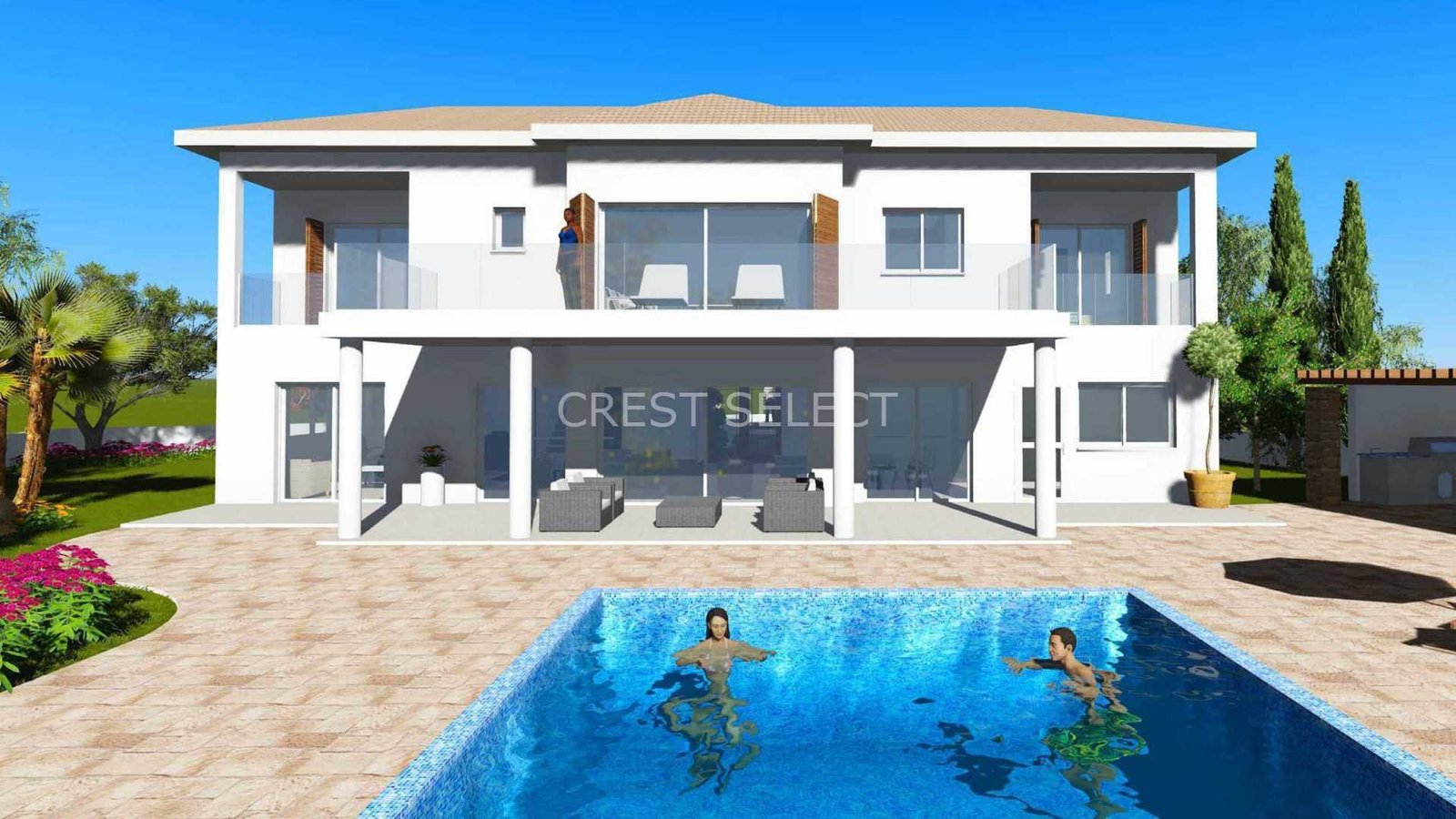 Modern Family Paradise Villas / Houses in Tsada with 4 bedrooms