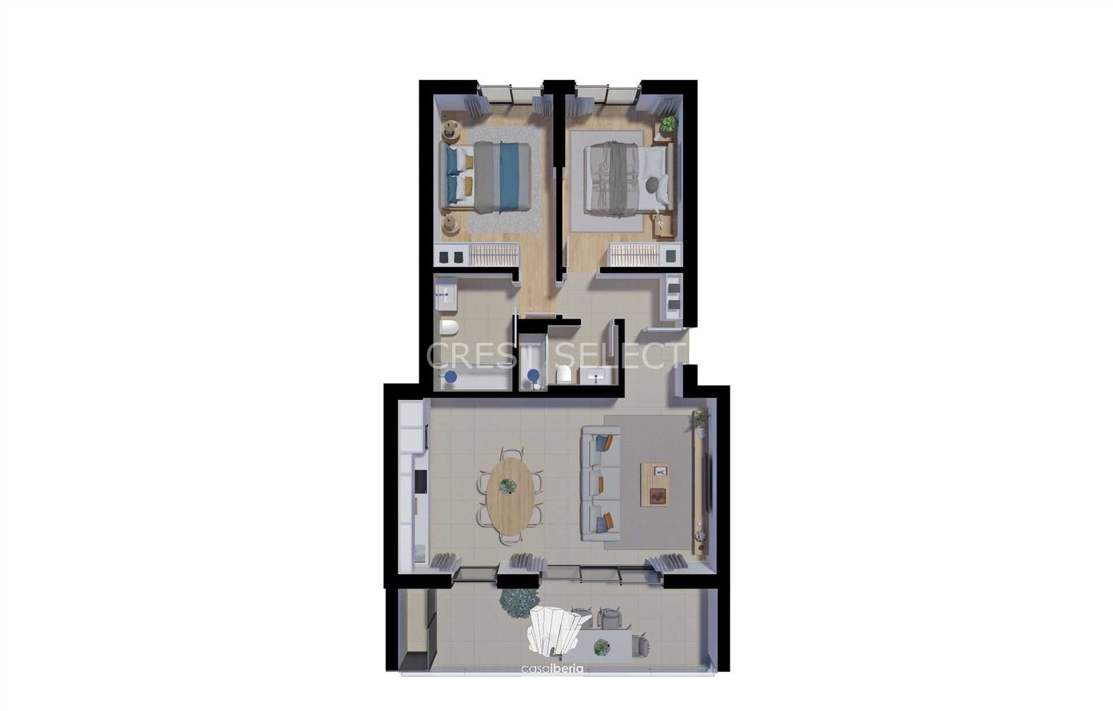 Chic Family Dwelling Apartment in Faro  with 2 bedrooms